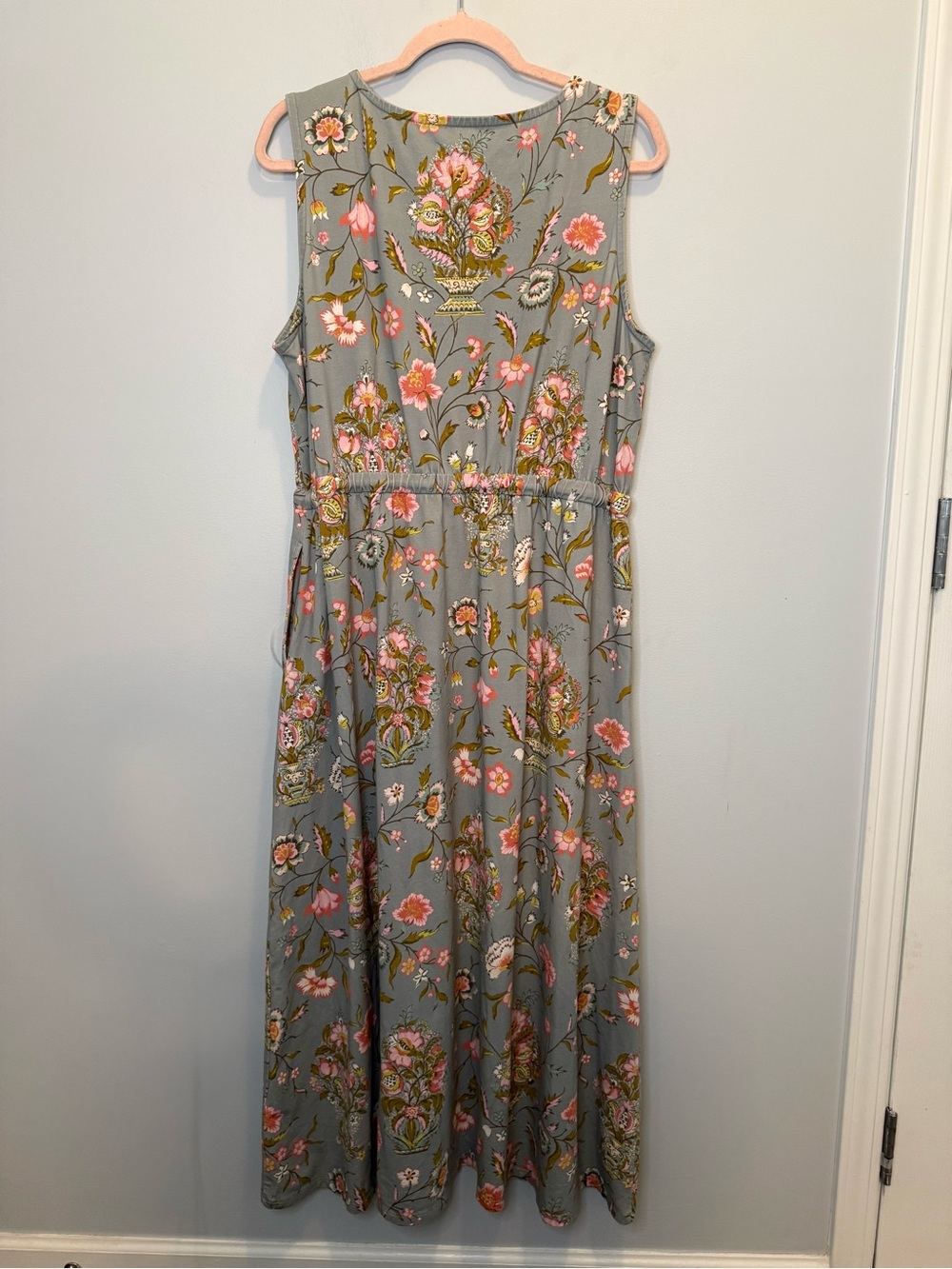 Spartina 449 Jane Jardinere Blue Pink Floral Lenea Maxi Dress XL - Picture 5 of 10